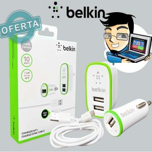 CARGADOR V8 BELKING USB  COMBO AUTO 10W 1.2M A5A