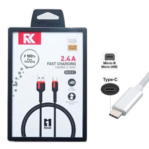 CABLE TIPO C O V8 A USB RK-531 2.4A B1